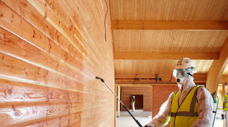 難燃剤施工現場